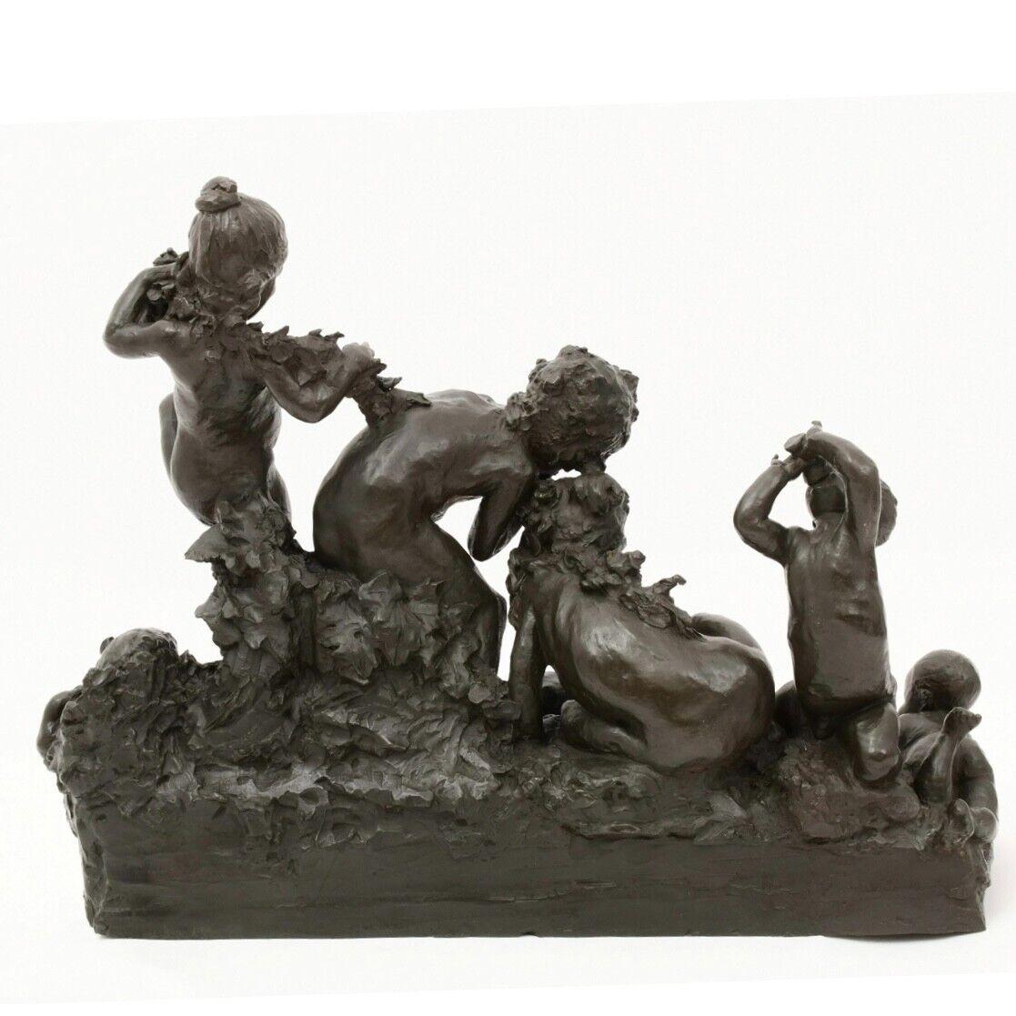 Patiné Sculpture de putti branchés d'après Joseph Gustave Cheret (1838-1894)  en vente