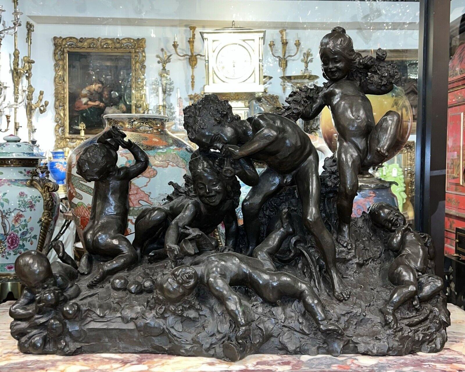 20th Century Frolicking Putti Bronze Sculpture After Joseph Gustave Cheret (1838-1894)  For Sale