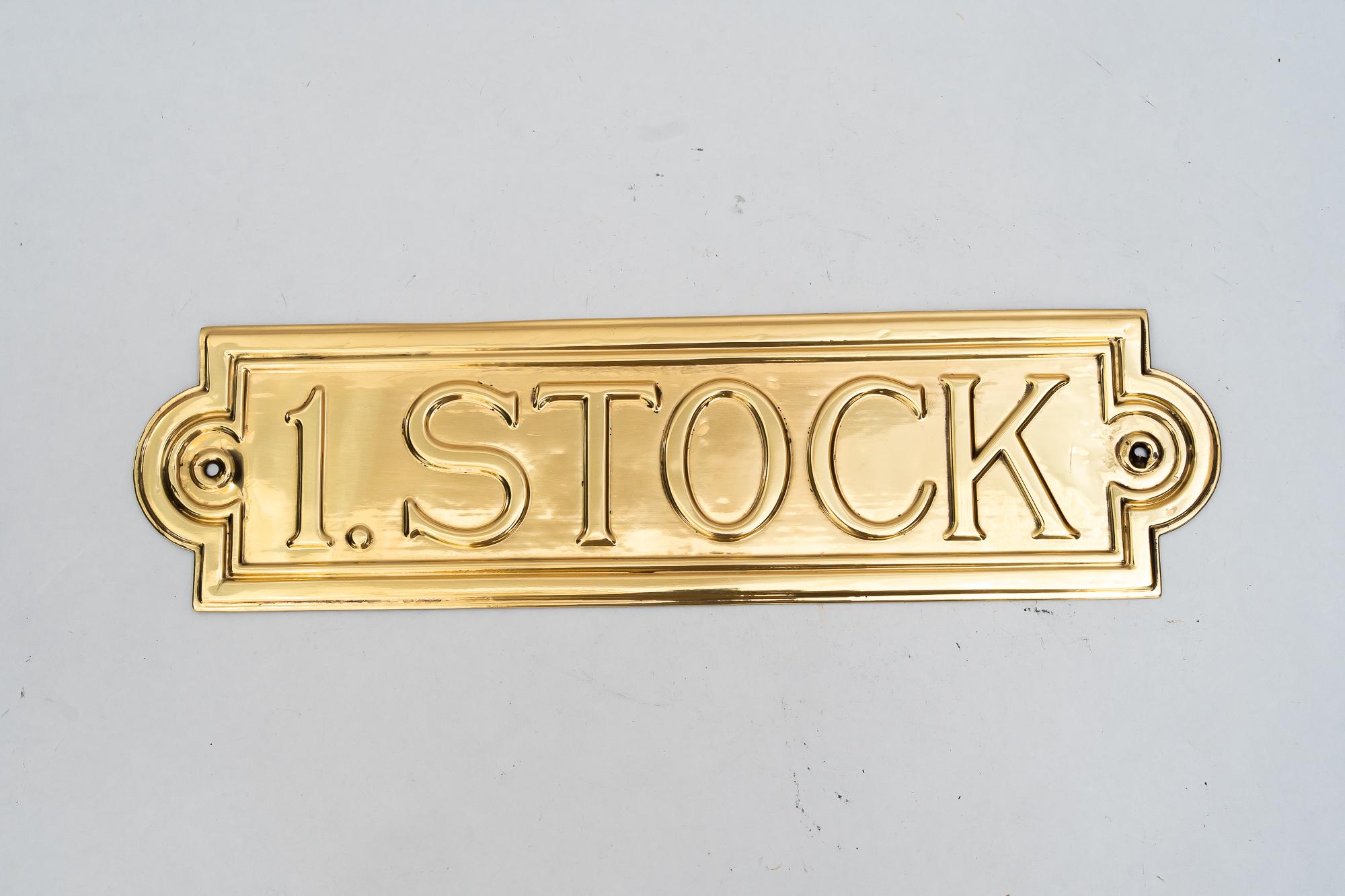 From 1st to 4th floor brass sign vienna around 1920s
Brass polished and stove enameled
Price together