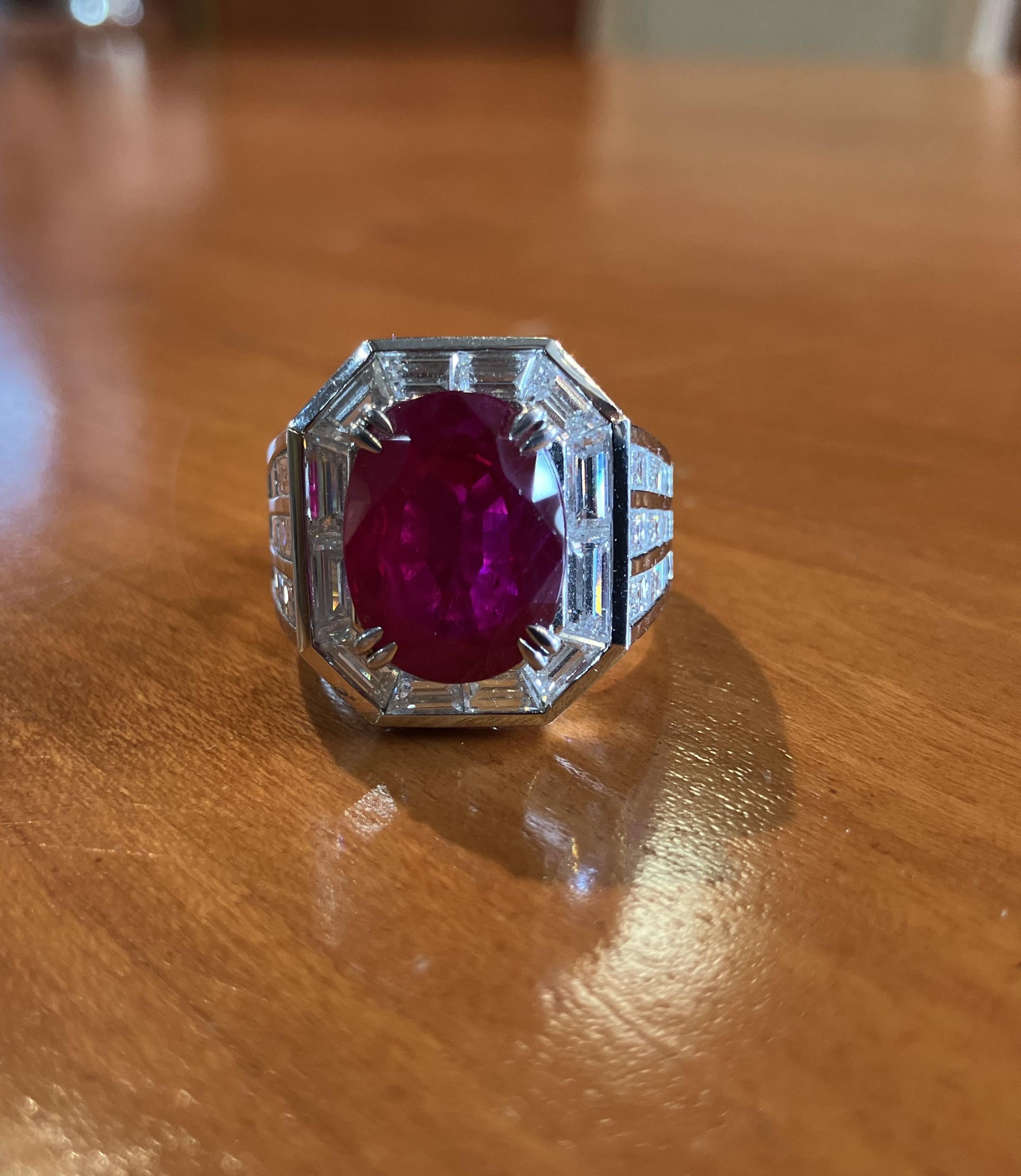 From a Saudi Priince GIA Certified Ruby and Dimaond Ring by LR In Excellent Condition In Palm Beach, FL