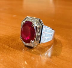 Bague en rubis et dimaond certifiée par le GIA, provenant d'un prix saoudite