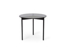 From Above Side Table Smoke Grey Glass Black Noir by Warm Nordic