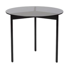 From Above Side Table Smoke Grey Glass Black Noir by Warm Nordic