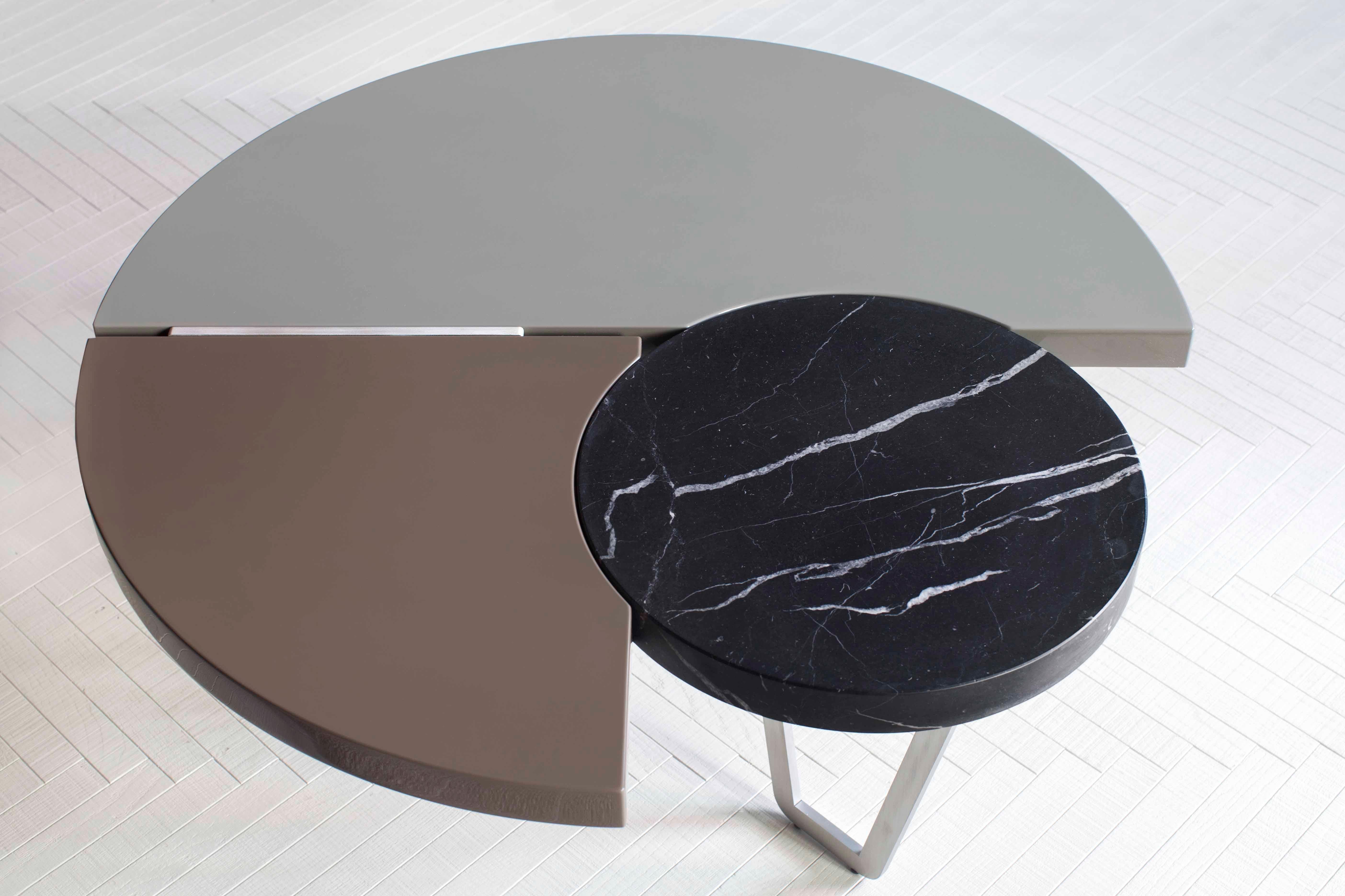 From Above table by Hagit Pincovici

The From Above table is an abstract representation of aerial photography. The design is inspired by pieces of landscapes, parted perfectly right next to one another. Inspired by Art Deco with a modern