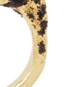 From Ararat 2 Hand-Sculpted Ring in 18K Gold Plate & Obsidian by Marion Fillancq