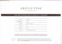 From Argyle Australia Diamond 0.73ct Natural Loose Fancy Intense Pink PC3 Color