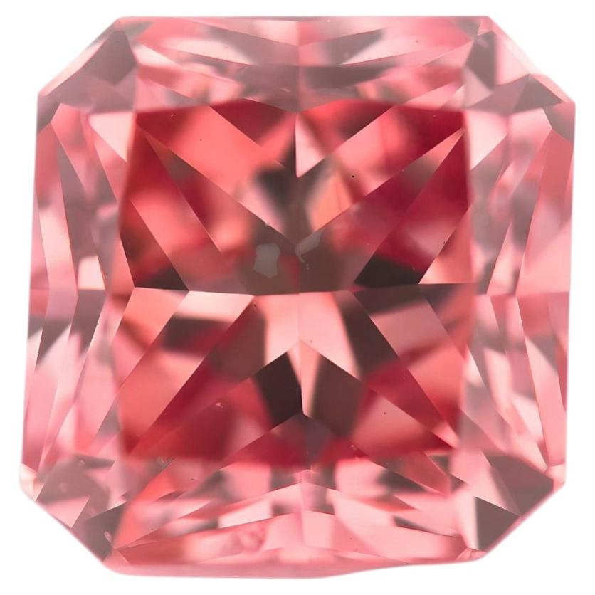 From Argyle Australia Diamond 0.73ct Natural Loose Fancy Intense Pink PC3 Color For Sale