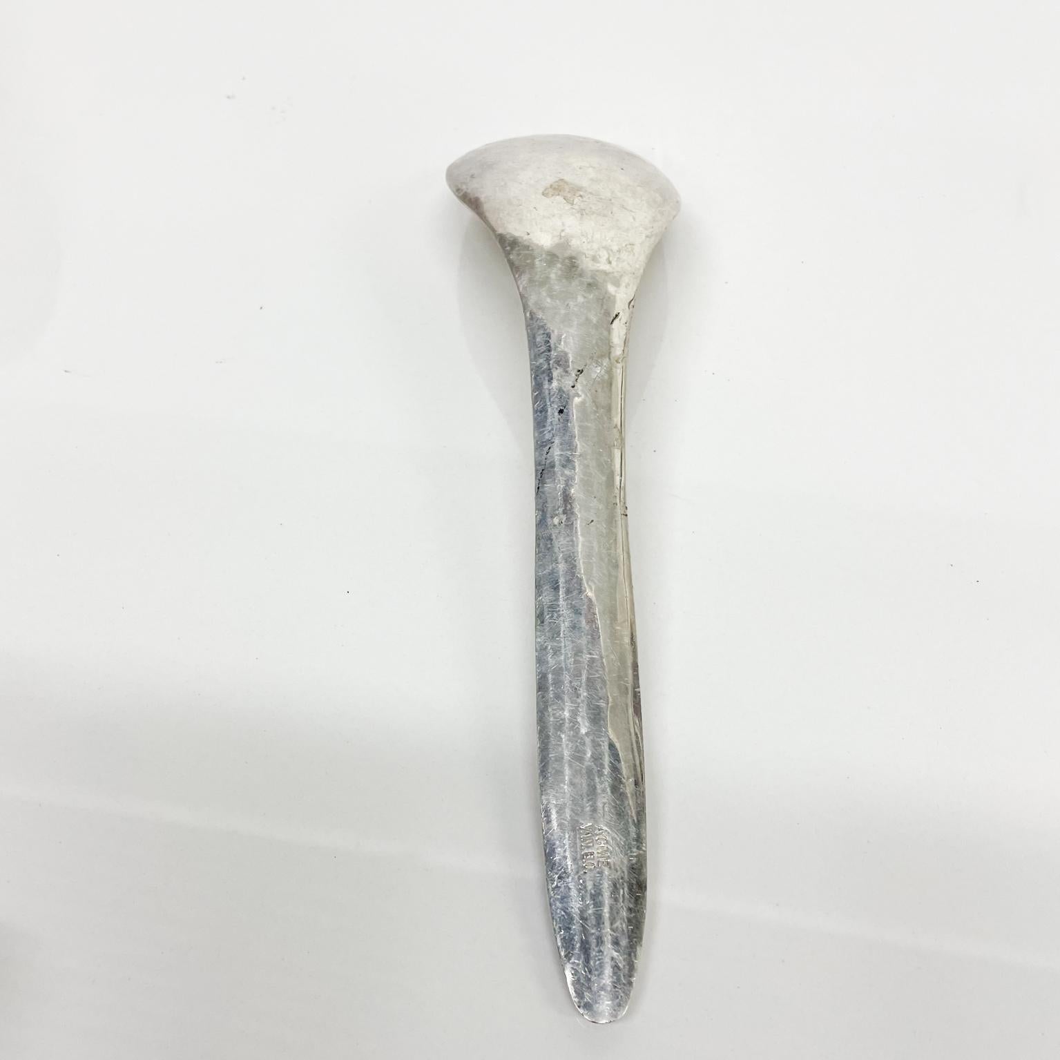 From CANADA by ACME Inuit Totem Salad Server Fork Vintage Hammered Silverplate 1