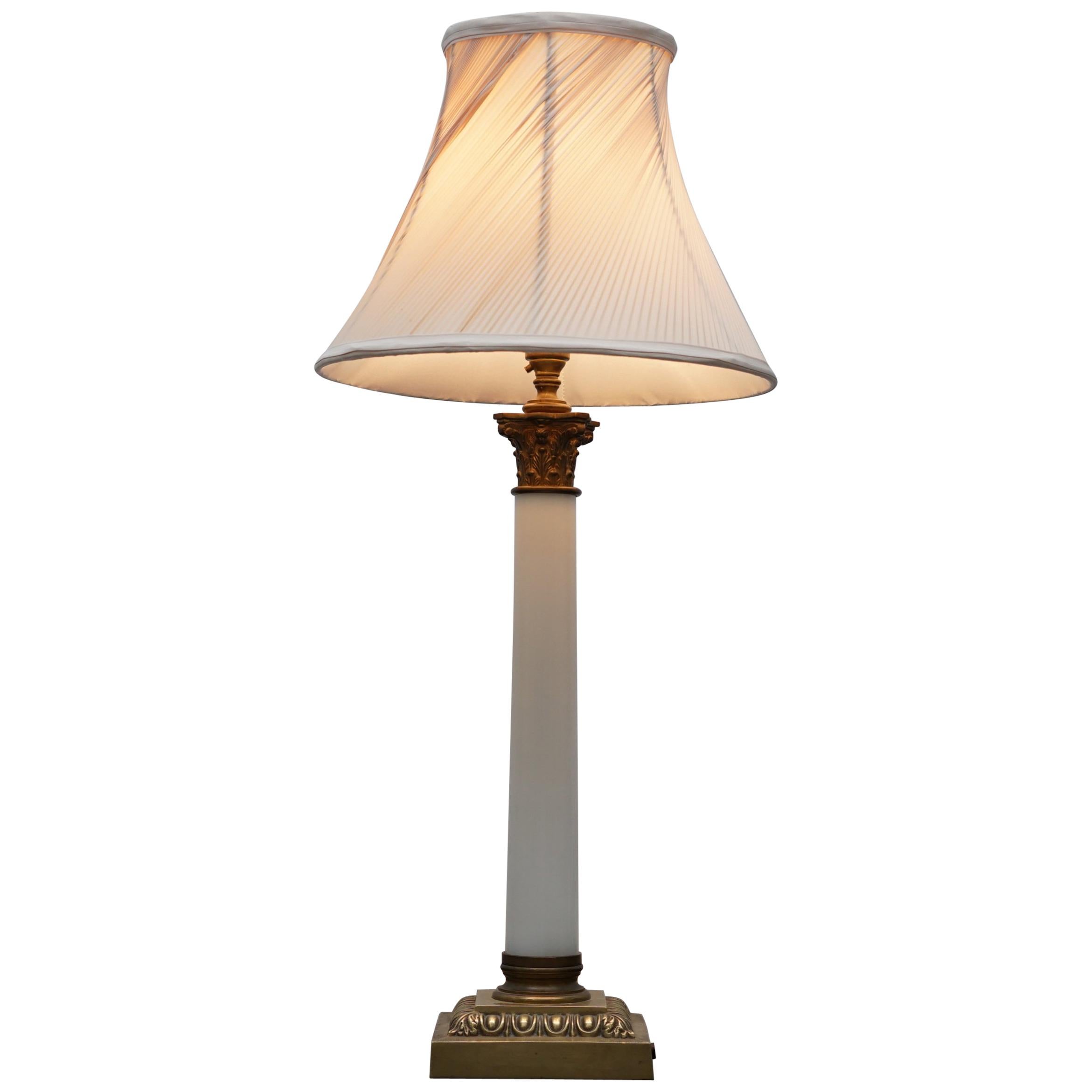 from Duke & Duchess Northumberland's Estate Sale Marble Corinthian Pillar Lamp
