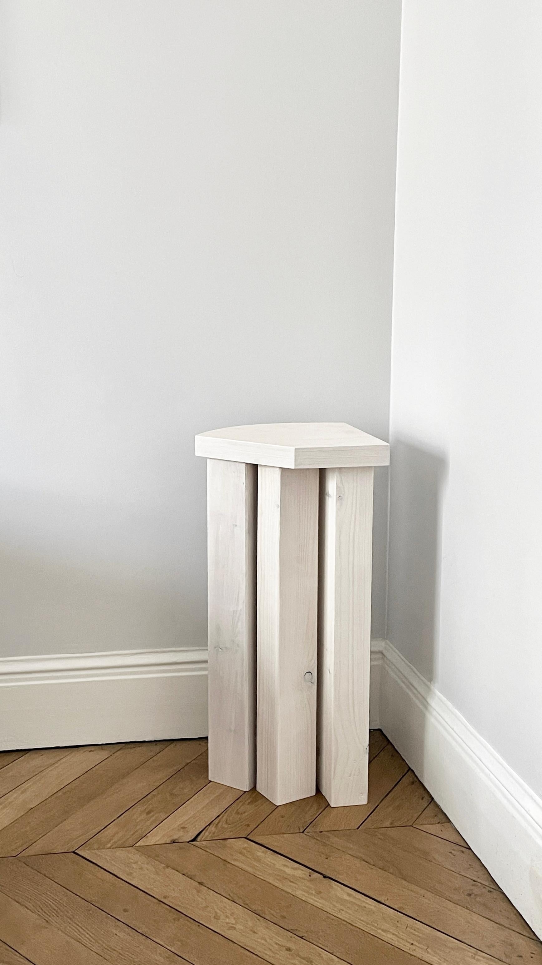 Brutalisme Table d'entrée en bois blanc par Goons en vente