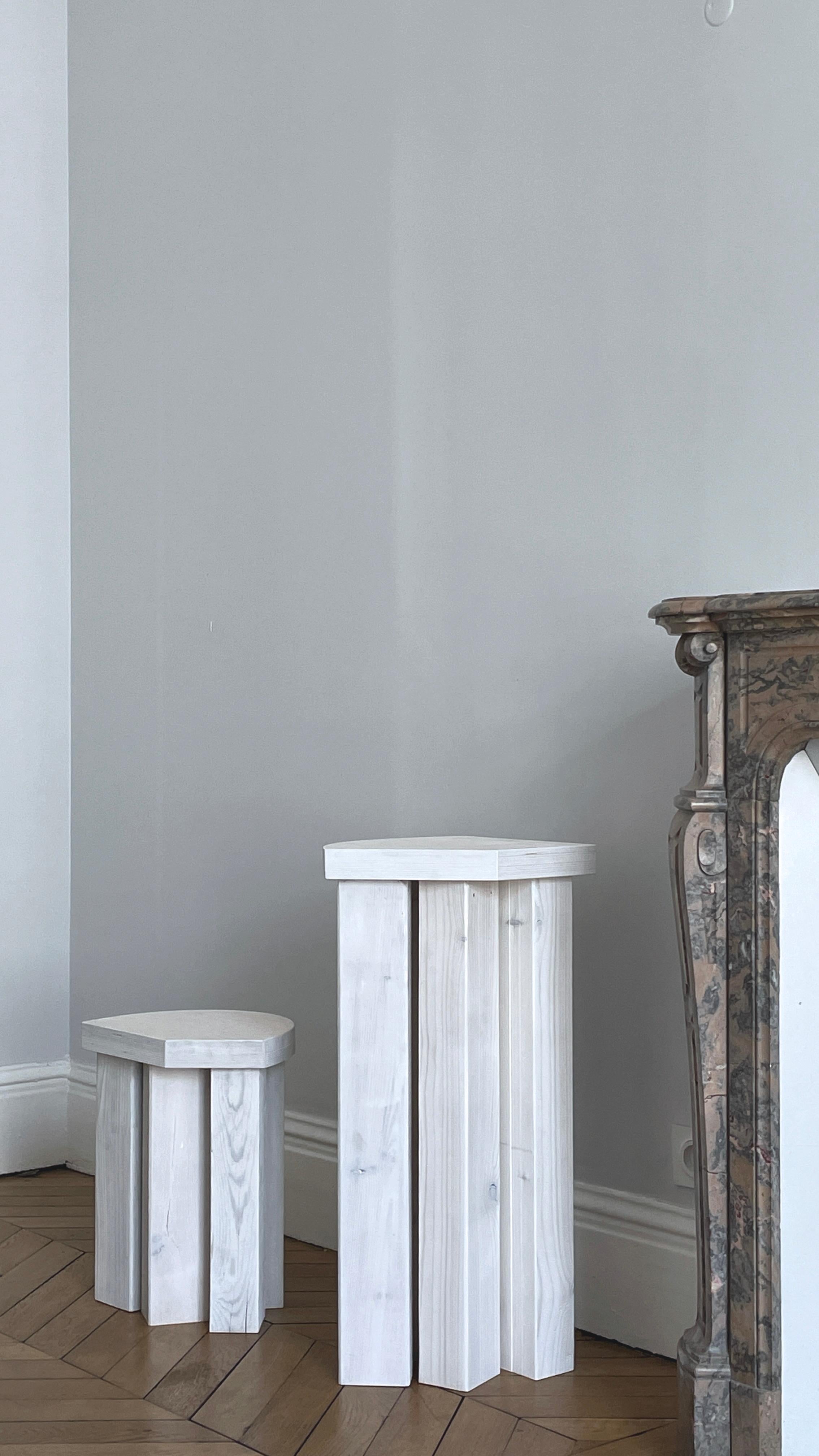 French Form Entryway White Wood Table by Goons For Sale