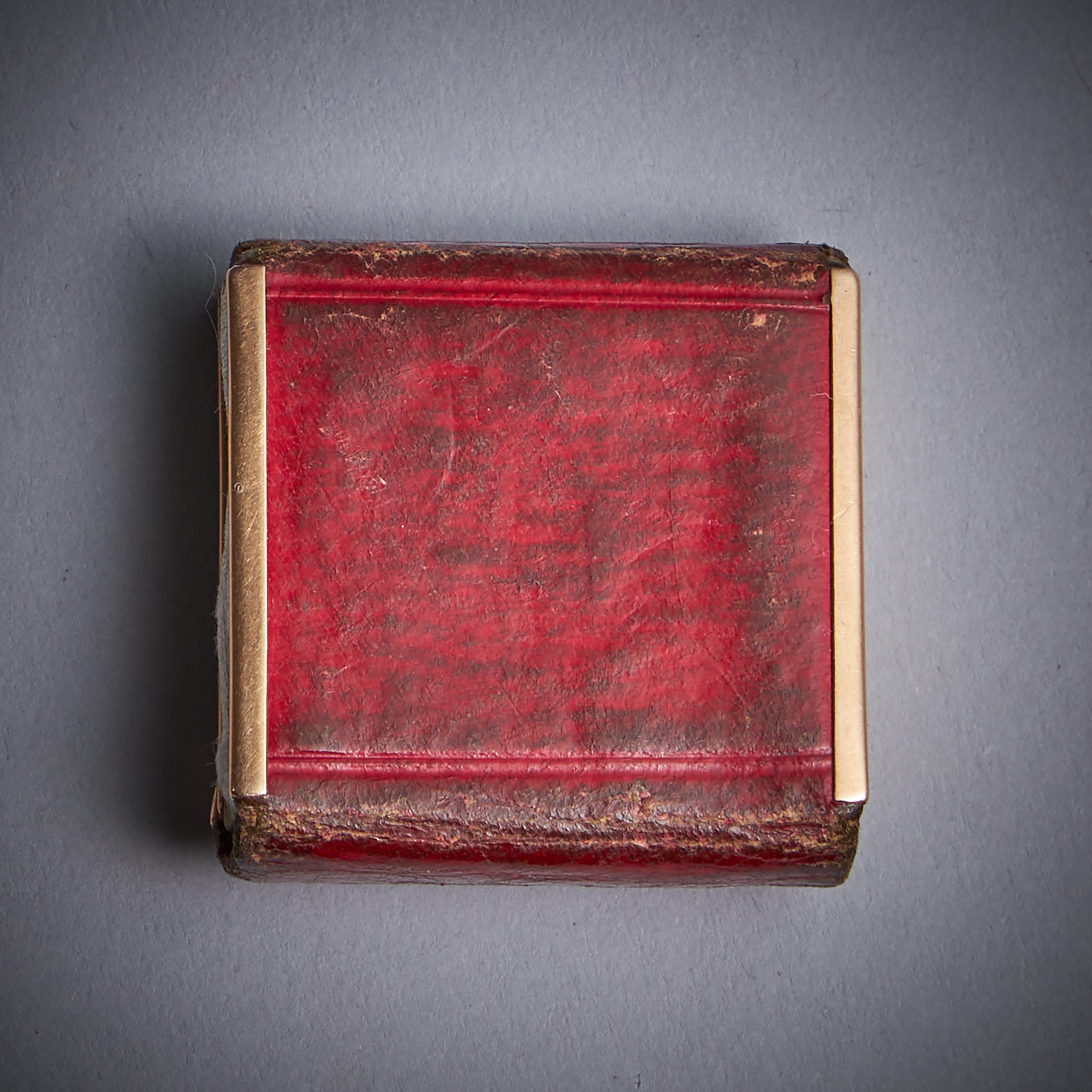 Or From Queen Charlotte, A Rare Miniature Gold Mounted George III Almanac, 1817 en vente