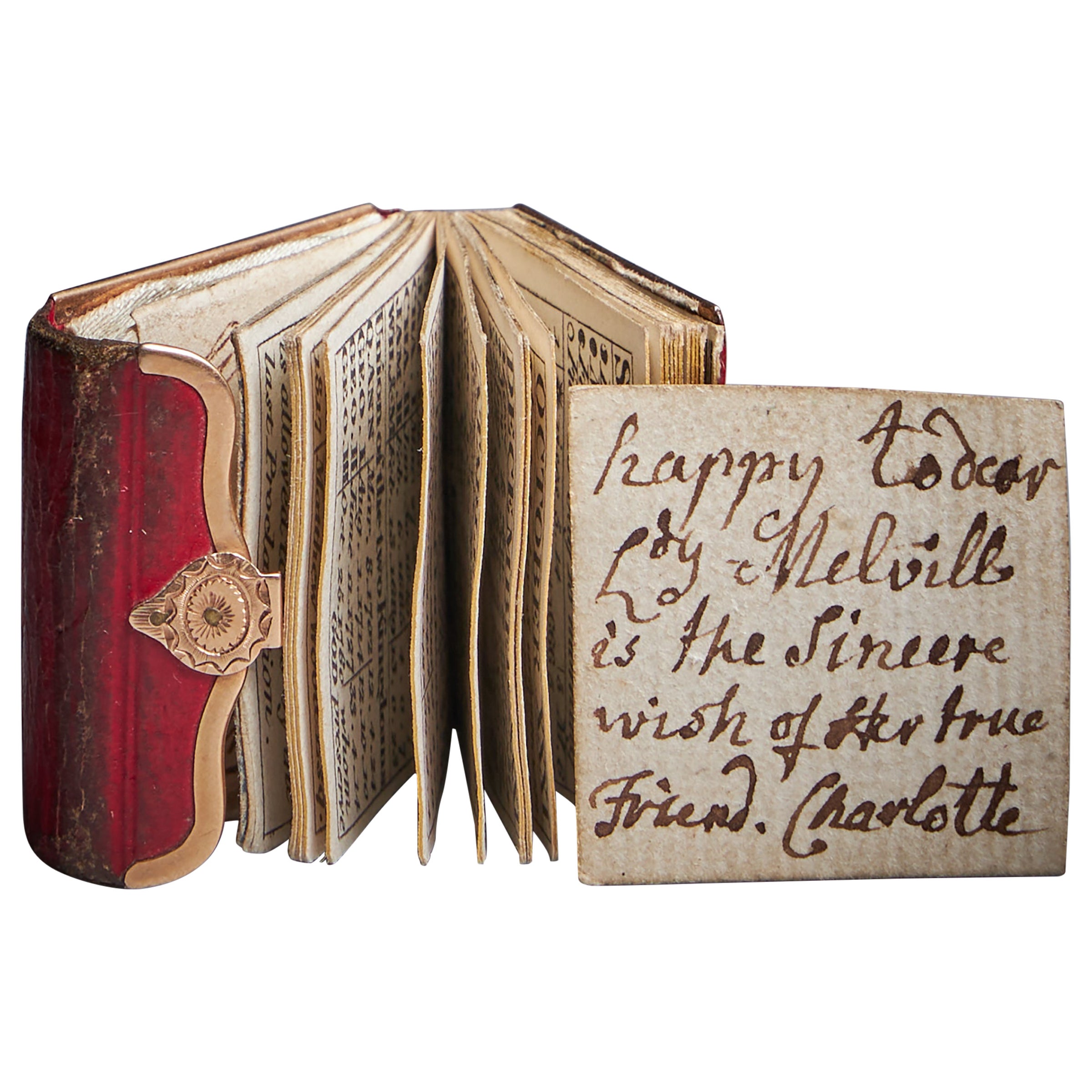 From Queen Charlotte, A Rare Miniature Gold Mounted George III Almanac, 1817