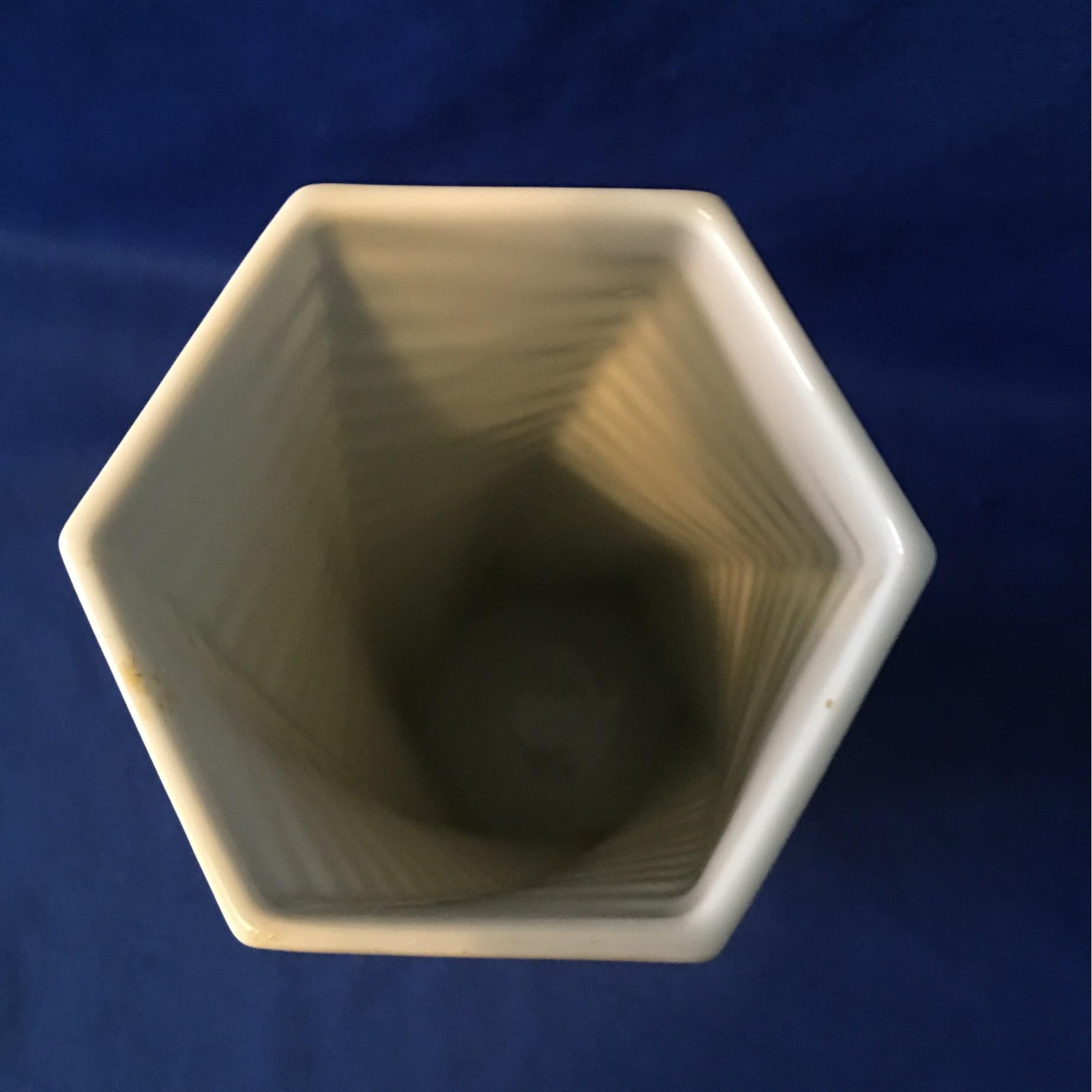 Ceramic from Rosenthal Studio Geometric White Matt Vase Pisa by Werner Uhl For Sale