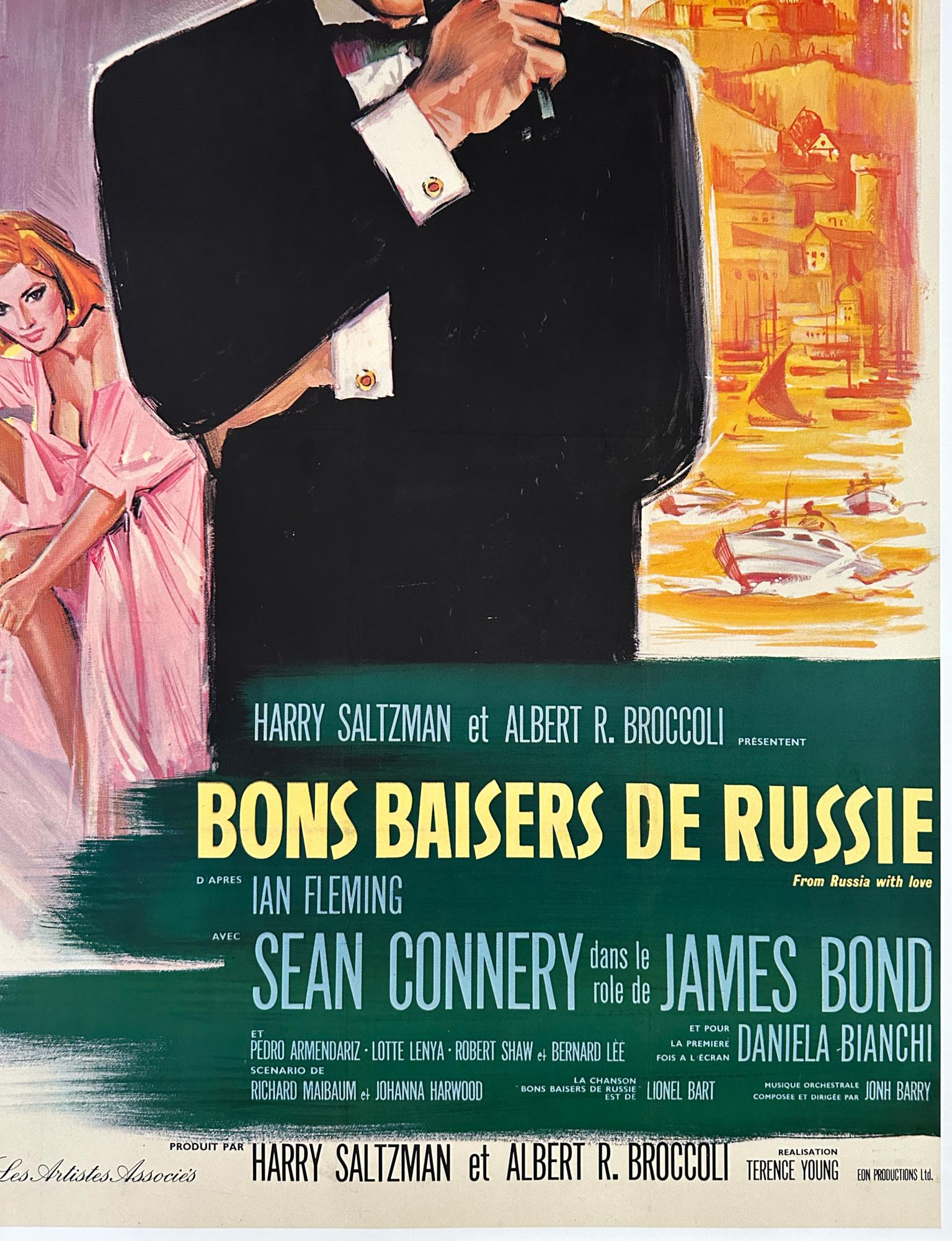 FROM RUSSIA WITH LOVE  1964 French Grande Film Movie Poster, BORIS GRINSSON For Sale 1
