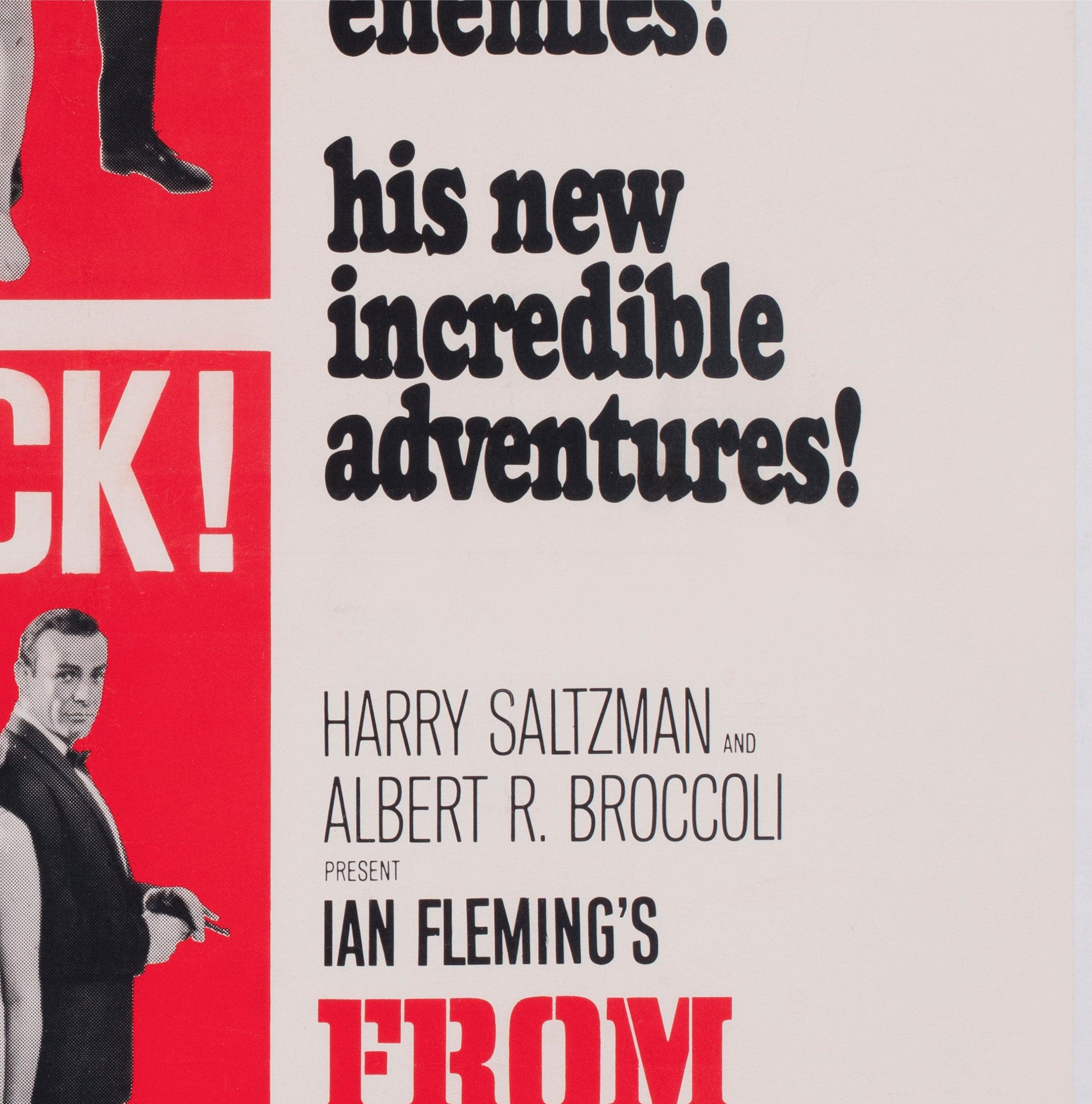 Linen From Russia With Love 1964 US 1 Sheet Style B Film Poster For Sale
