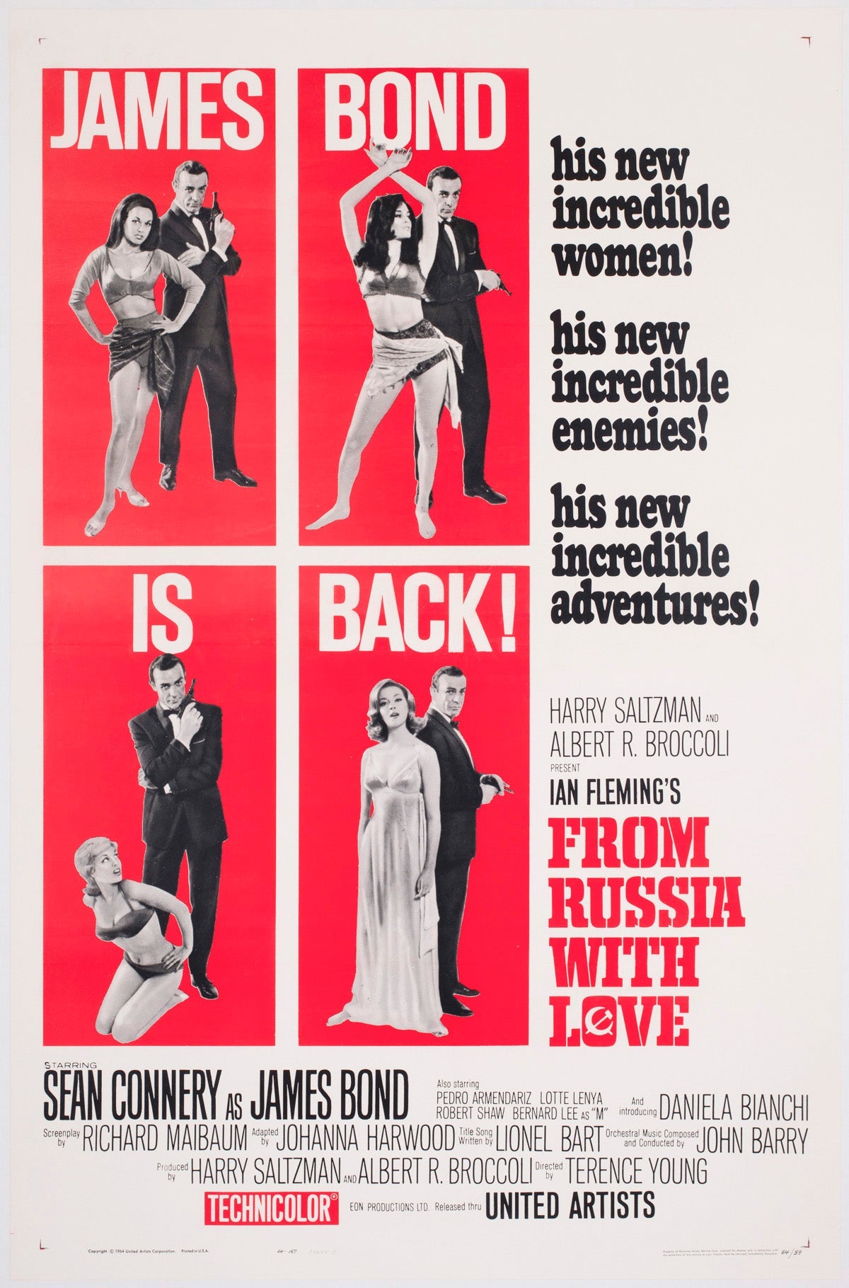From Russia With Love 1964 US 1 Sheet Style B Film Poster For Sale