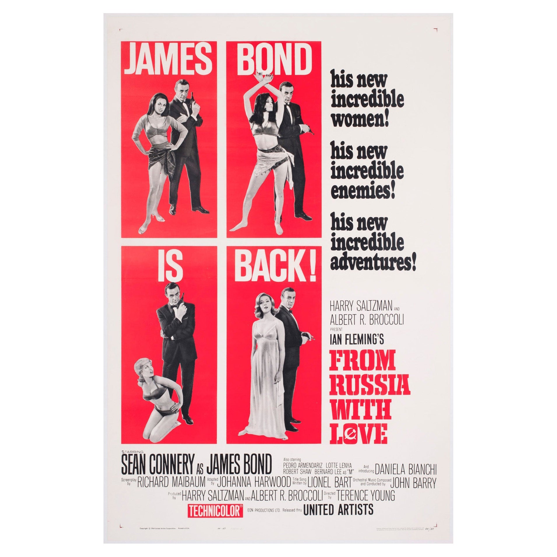 From Russia With Love 1964 US 1 Sheet Style B Film Poster en vente