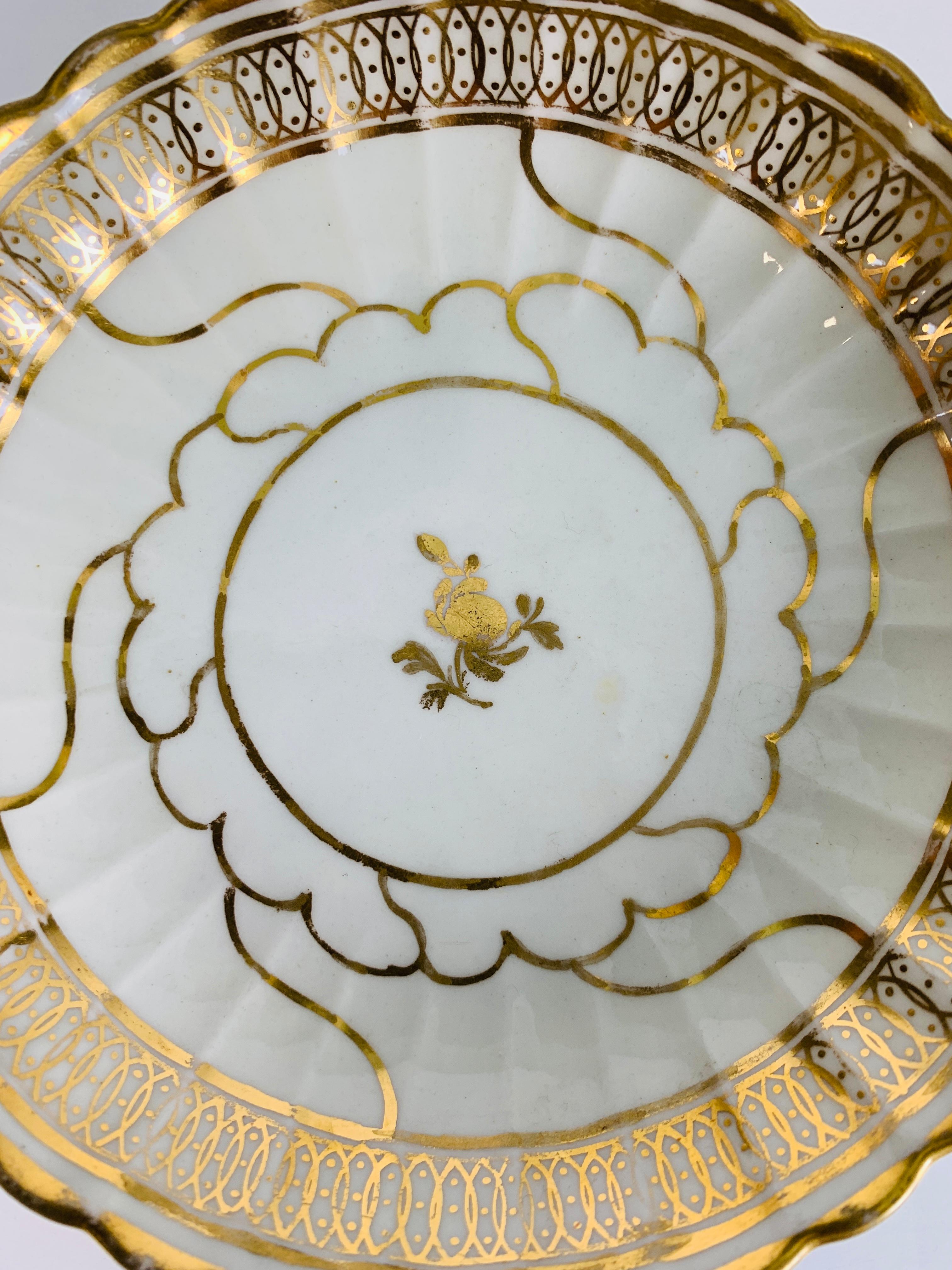 Regency From the Collection of Mario Buatta 5 Worcester White and Gold Saucers