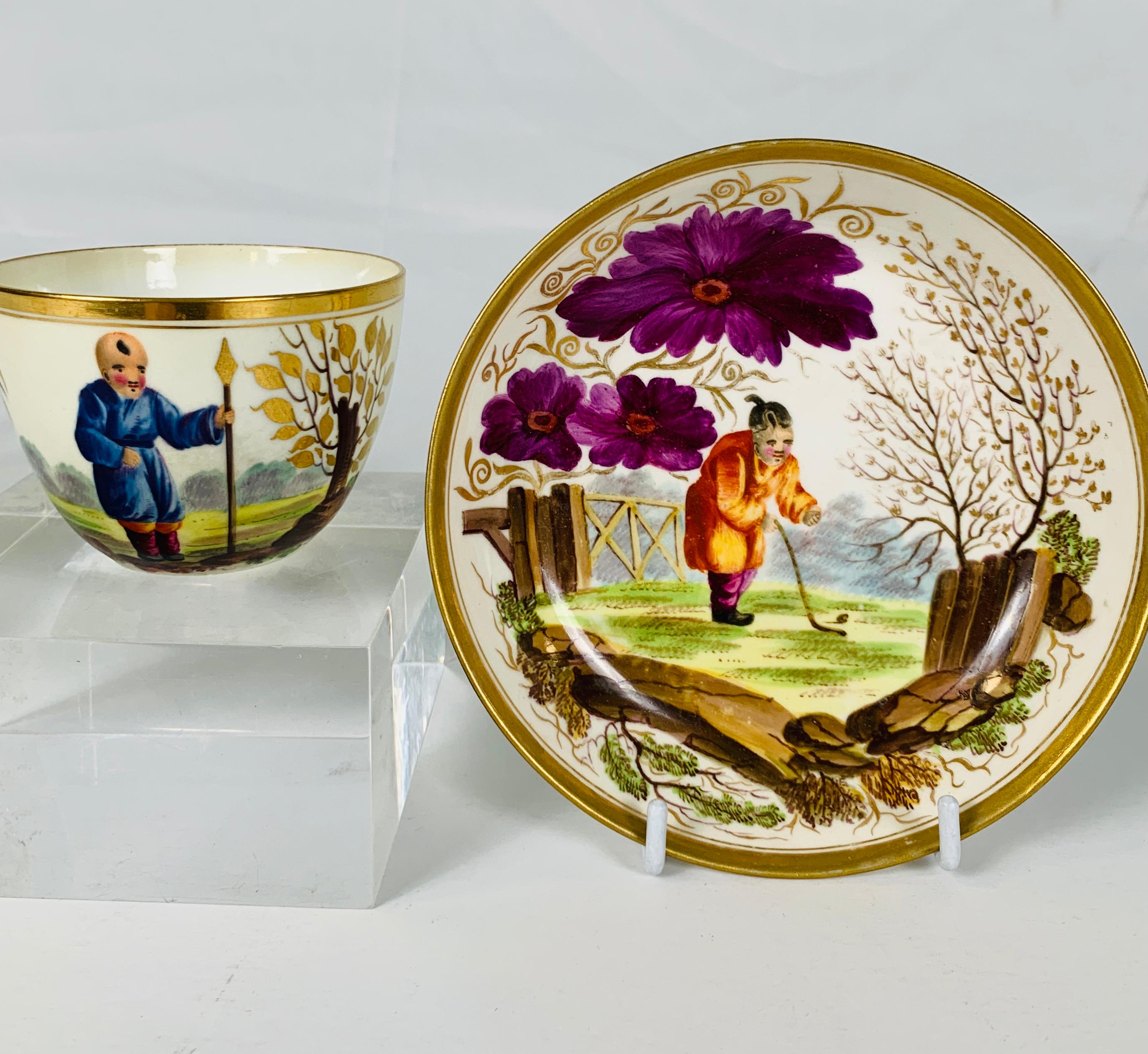 Provenance: The Private Collection of Mario Buatta
Mario loved to have something special, especially if it had beautiful and unexpected color combinations. 
This Minton cup and saucer have both. Made in England circa 1820, the cup and saucer each