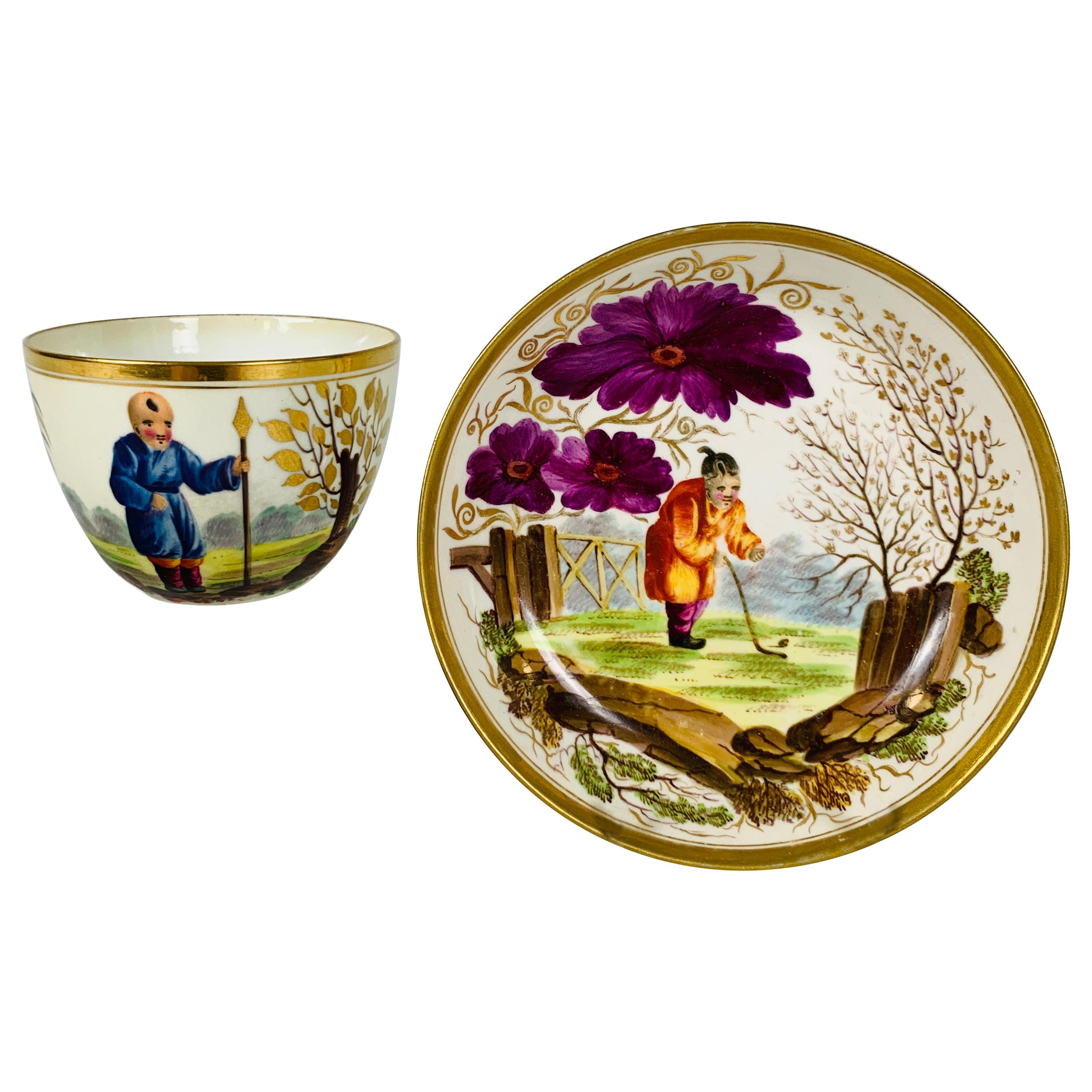 From The Collection of Mario Buatta A Minton Chinoiserie Cup and Saucer