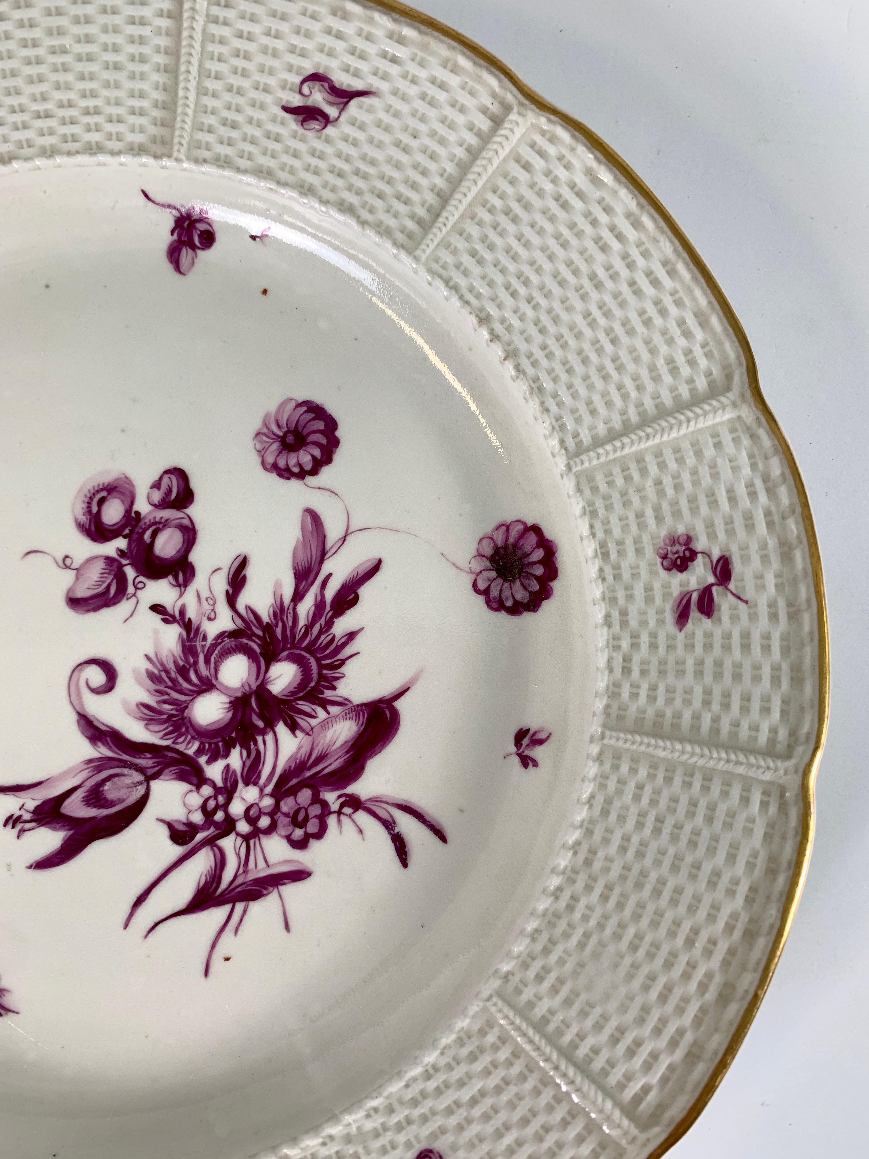 German Collection of Mario Buatta Pair 18th Century Ludwigsburg Dishes Hand Painted For Sale