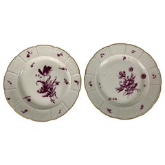 Antique Collection of Mario Buatta Pair 18th Century Ludwigsburg Dishes Hand Painted