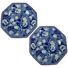 From the Collection of Mario Buatta a Pair of Blue and White Dishes