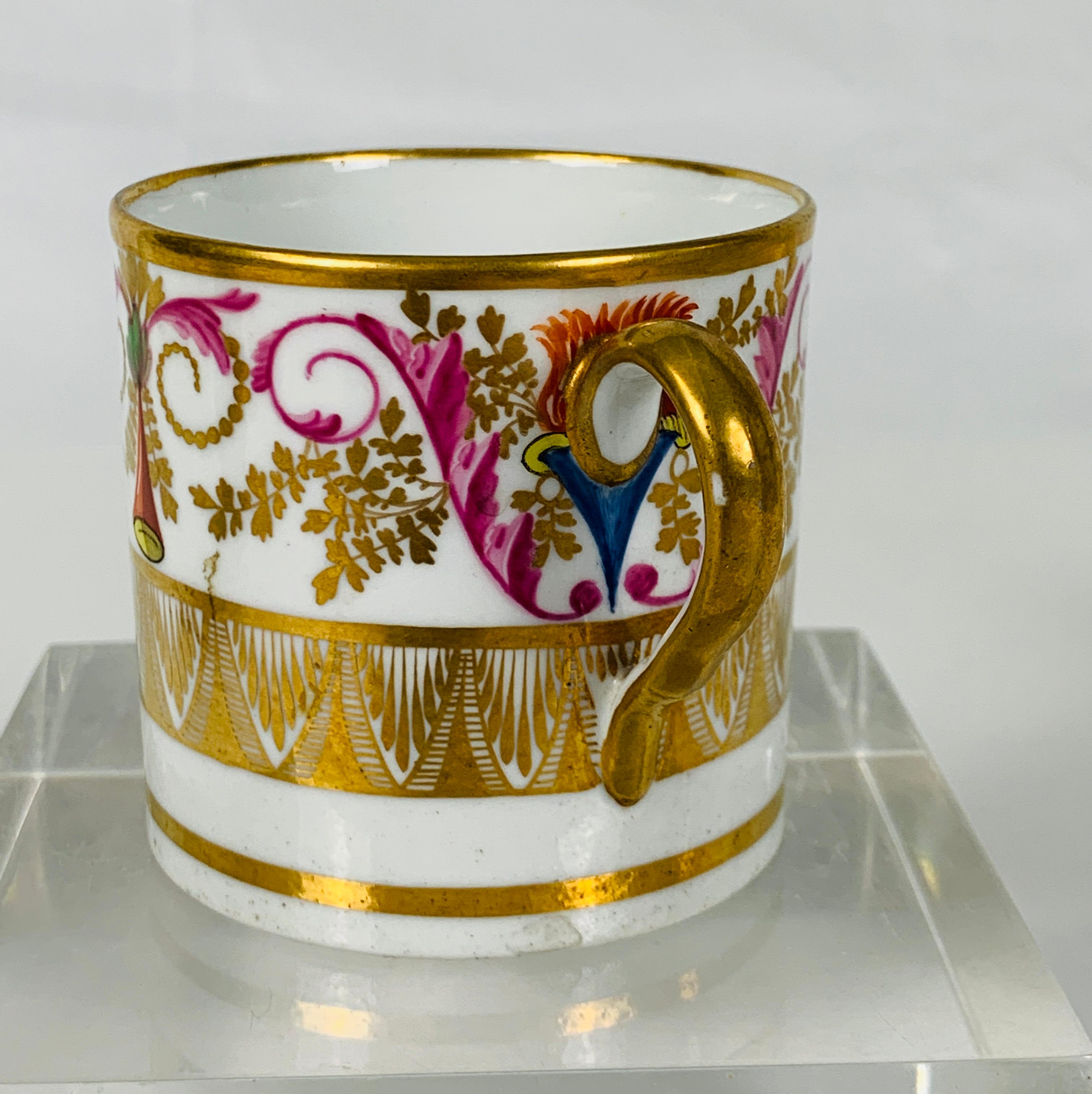 English From the Collection of Mario Buatta a Pair of Regency Period Coffee Cups