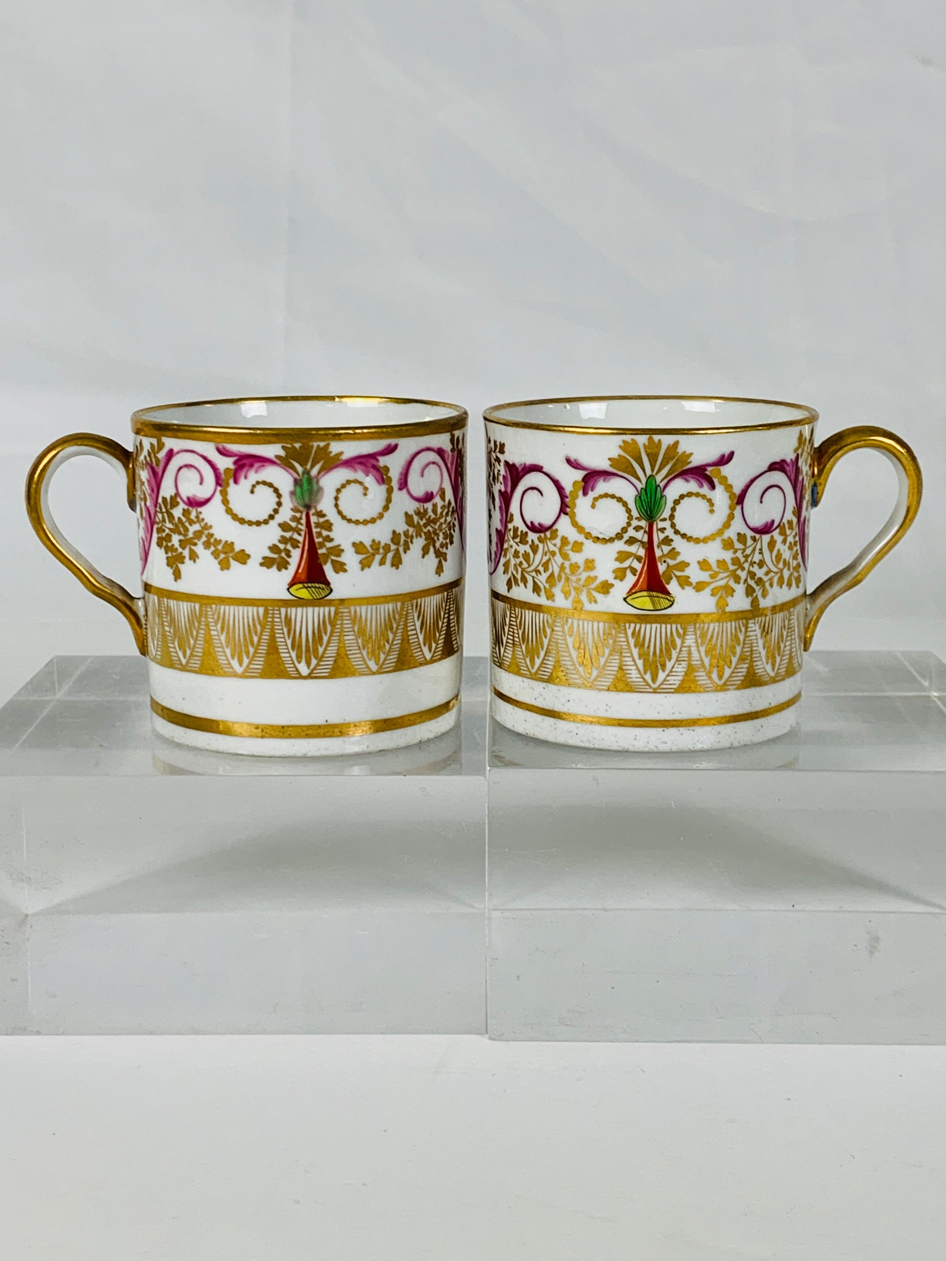 From the Collection of Mario Buatta a Pair of Regency Period Coffee Cups In Excellent Condition In Katonah, NY