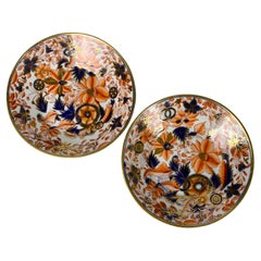 Antique From the Collection of Mario Buatta a Pair of Tobacco Leaf Imari Saucers