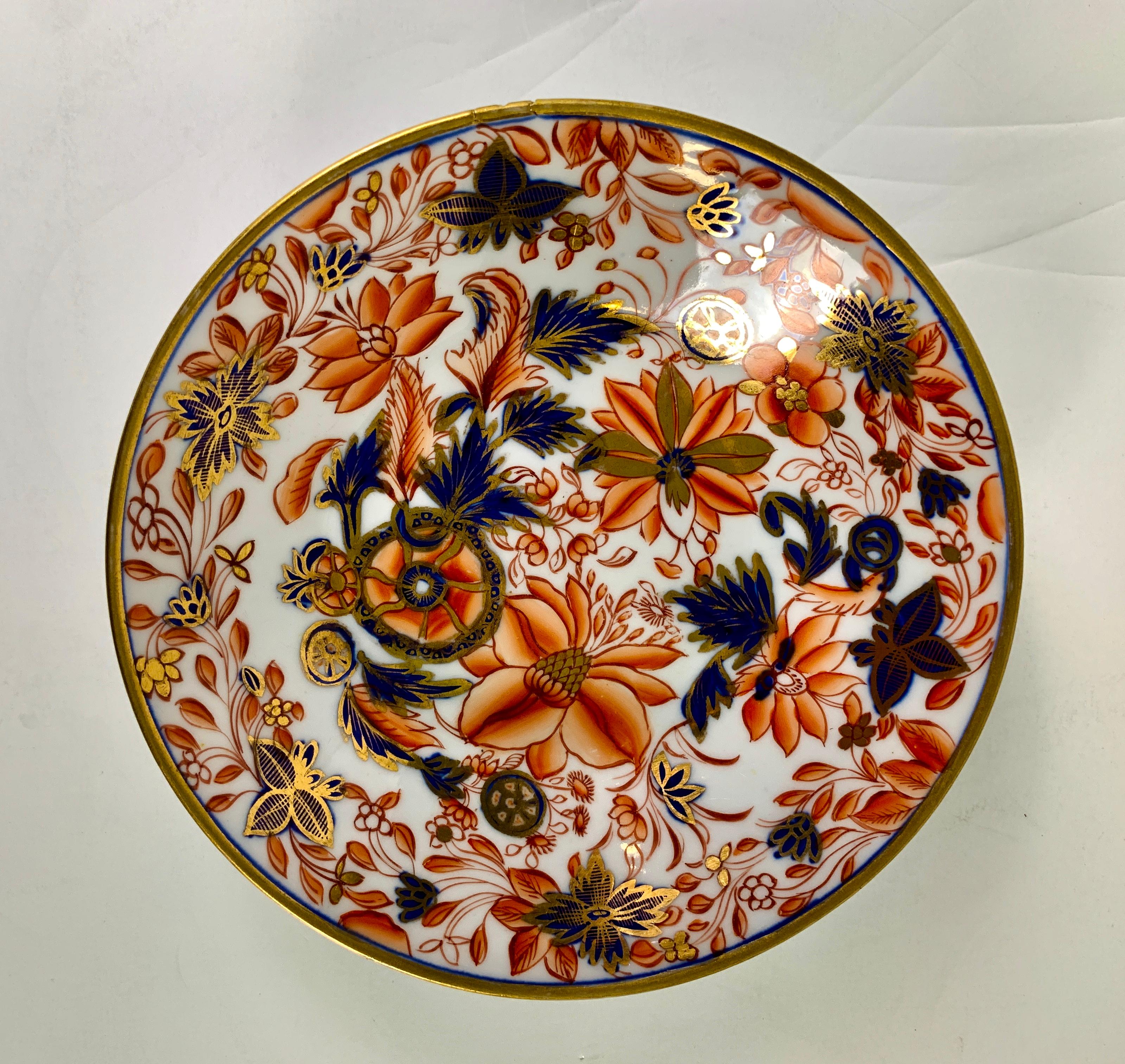 European From the Collection of Mario Buatta a Set of Four Imari Tobacco Leaf Saucers