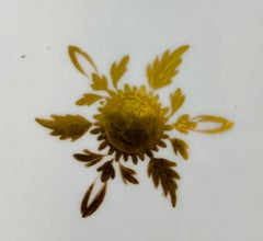 From the Collection of Mario Buatta a White and Gold Fluted Dish, England c-1820