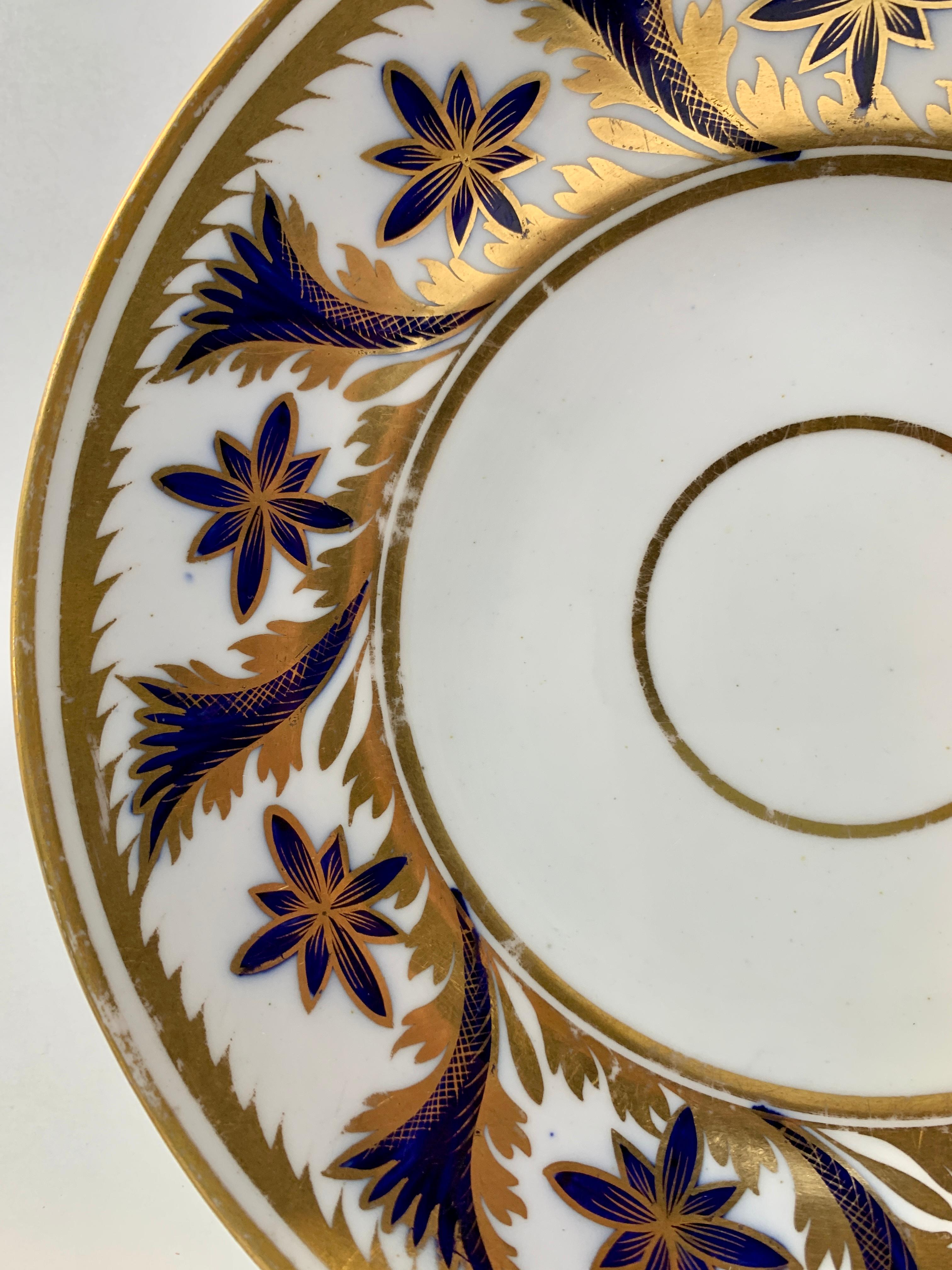 Porcelain From the Collection of Mario Buatta an English Dish with Blue & Gold Decoration For Sale