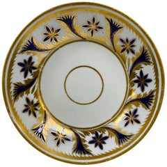 Antique From the Collection of Mario Buatta an English Dish with Blue & Gold Decoration