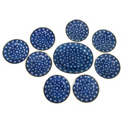 From the Collection of Mario Buatta Eight Blue and White Dishes and a Platter