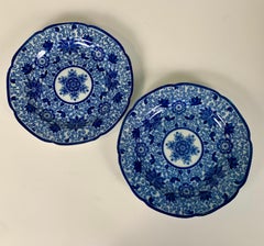 From the Collection of Mario Buatta Pair of Blue and White Staffordshire Plates
