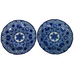 From the Collection of Mario Buatta Pair of Blue and White Staffordshire Plates