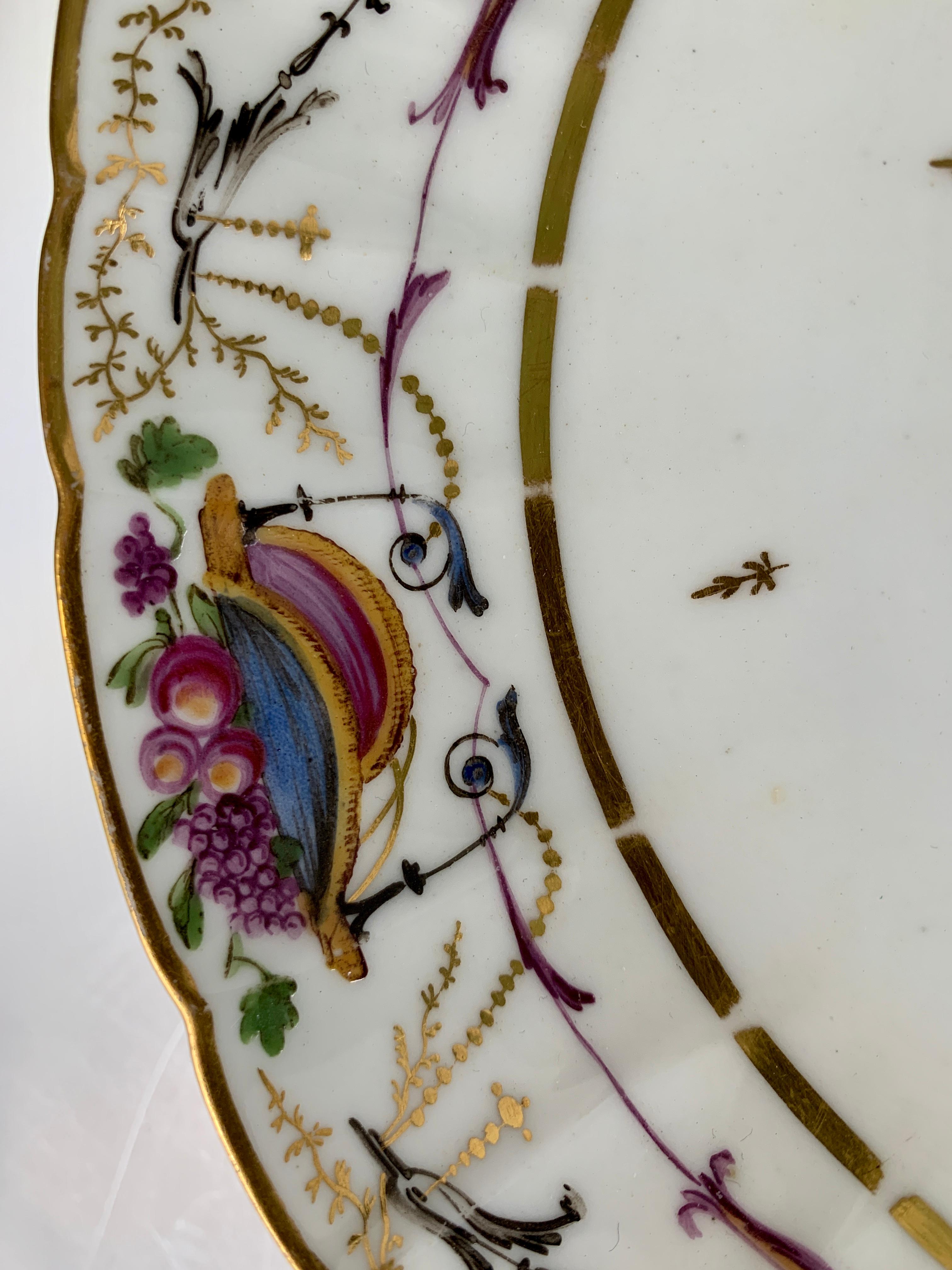 Hand-Painted From the Collection of Mario Buatta Pair of French Neoclassical Dishes