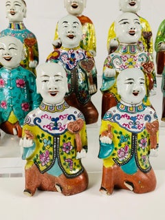 From the Collection of Mario Buatta Set of 12 Chinese "Laughing Boys" circa 1800
