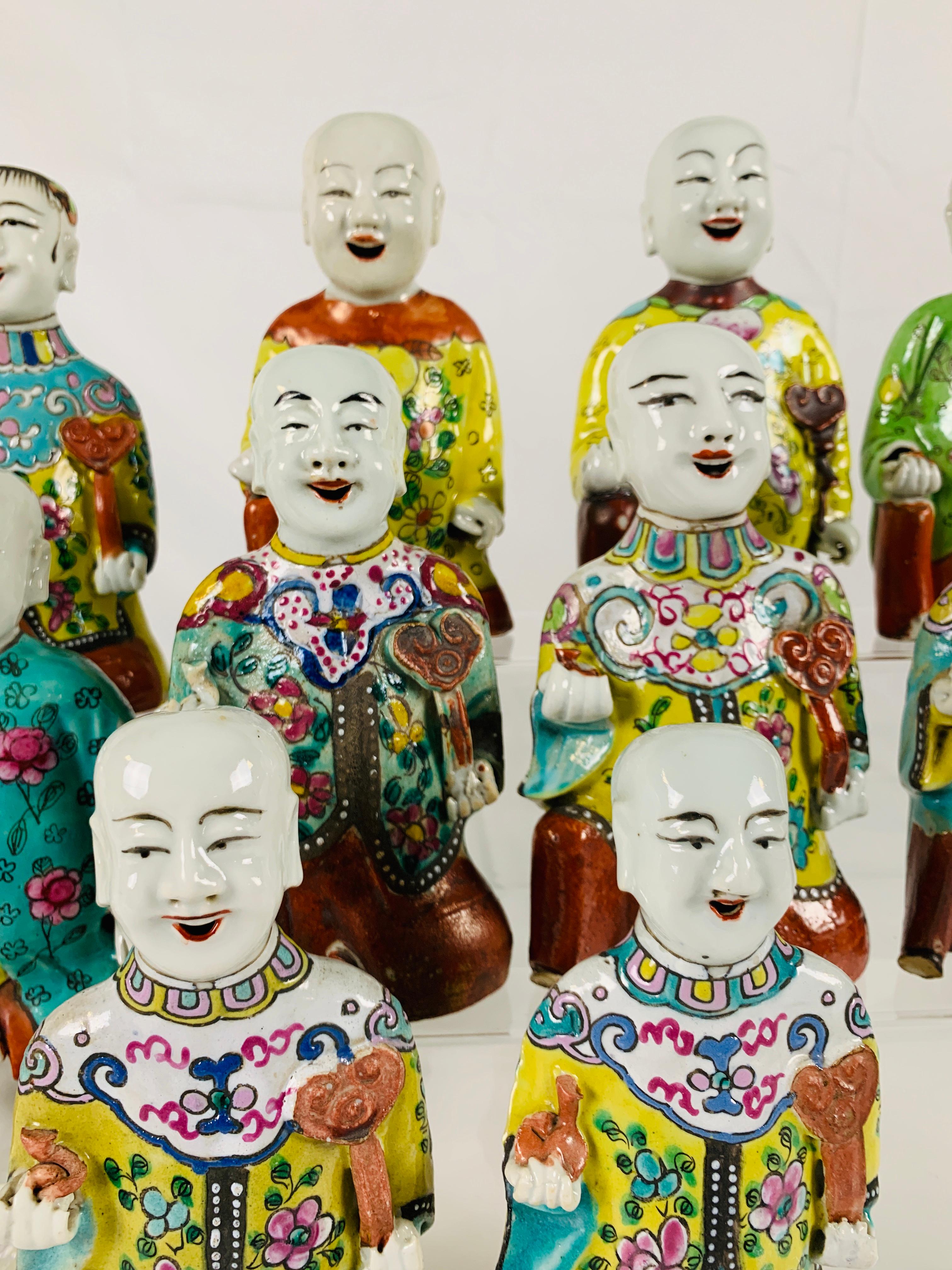 Hand-Painted From the Collection of Mario Buatta Set of 12 Chinese 