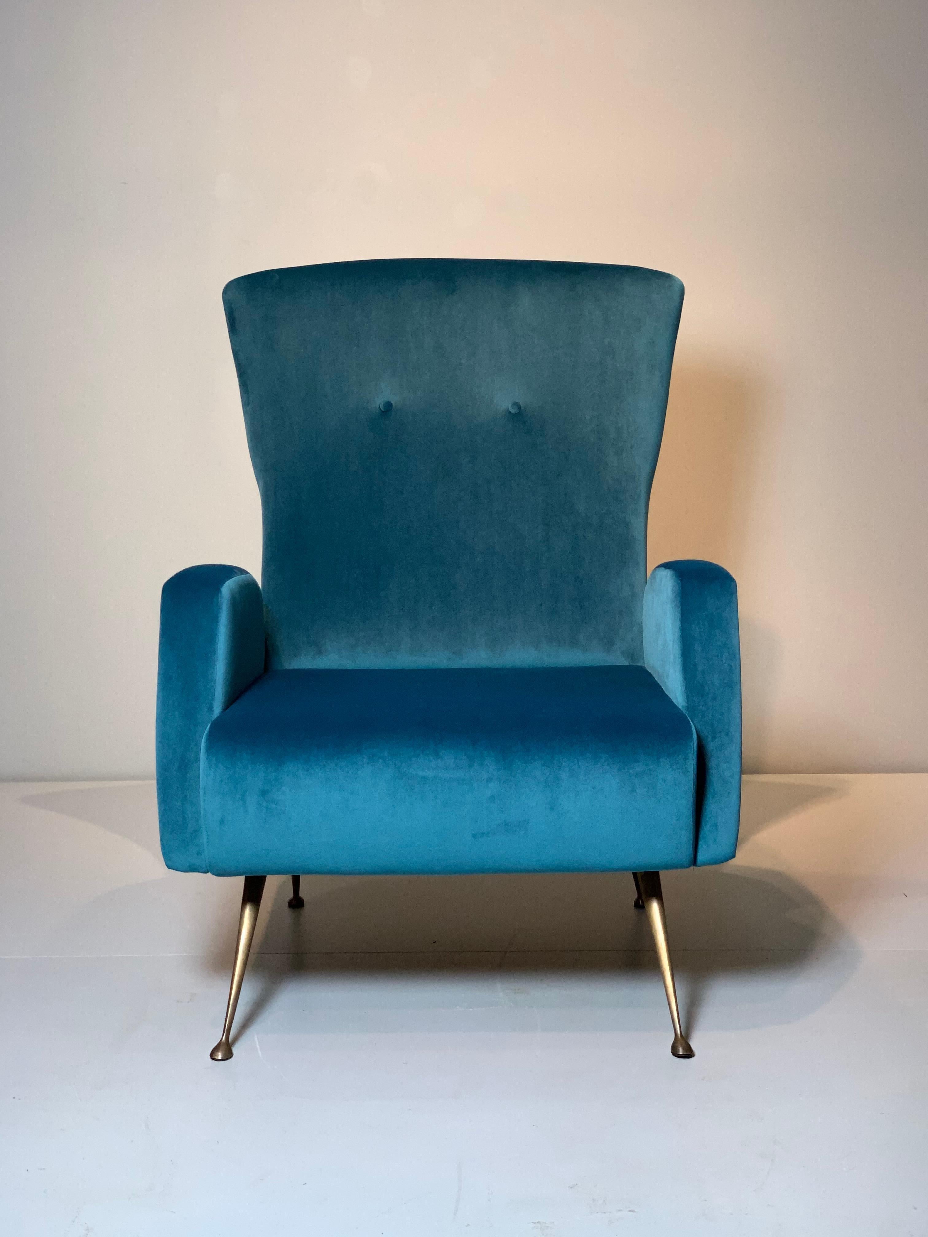 Italian from the Marco Zanuso Era 50s Easy Chair / Restored & Refurbished - Perfect ! 