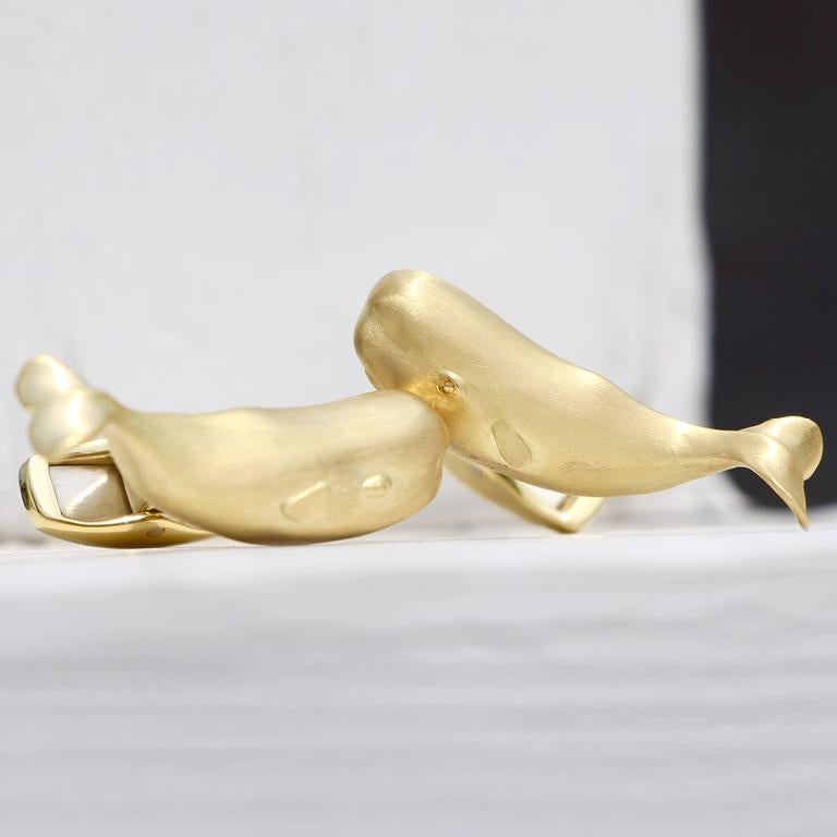 Artisan Susan Lister Locke Magnificent Moby Cufflinks in 18 Karat Gold