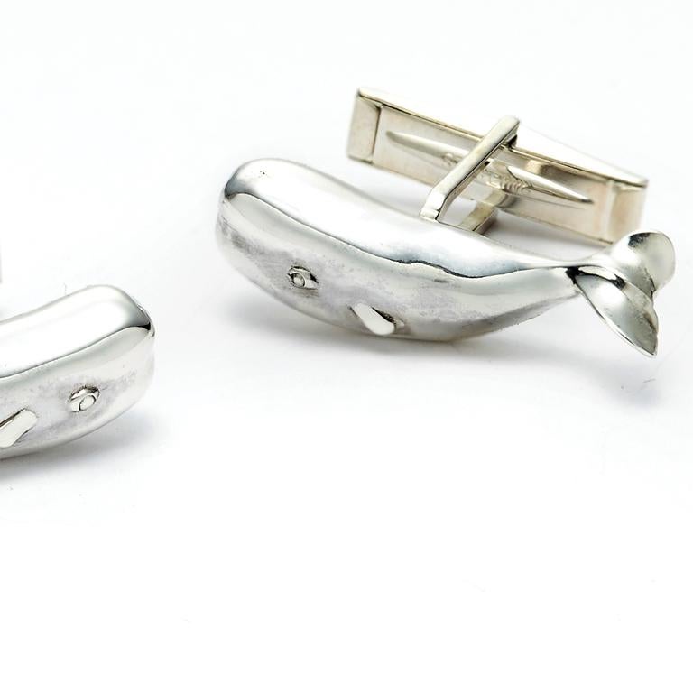 Men's Susan Lister Locke Magnificent Moby Cufflinks in Sterling Silver  For Sale
