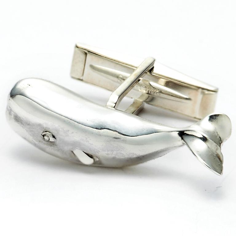 Susan Lister Locke Magnificent Moby Cufflinks in Sterling Silver  For Sale 1