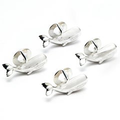 Susan Lister Locke Moby Tuxedo Studs in Sterling Silver Set of Four