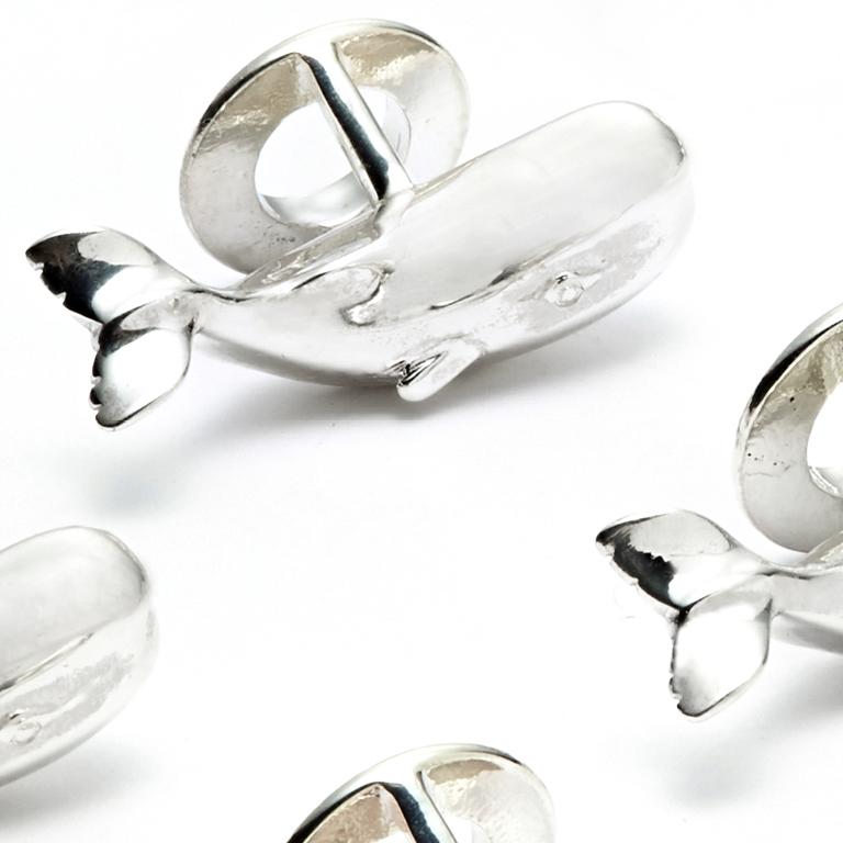 Men's Susan Lister Locke Moby Tuxedo Studs in Sterling Silver Set of Four For Sale