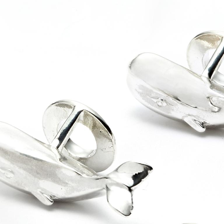 Susan Lister Locke Moby Tuxedo Studs in Sterling Silver Set of Four For Sale 1