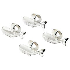 Susan Lister Locke Moby Tuxedo Studs in Sterling Silver Set of Four