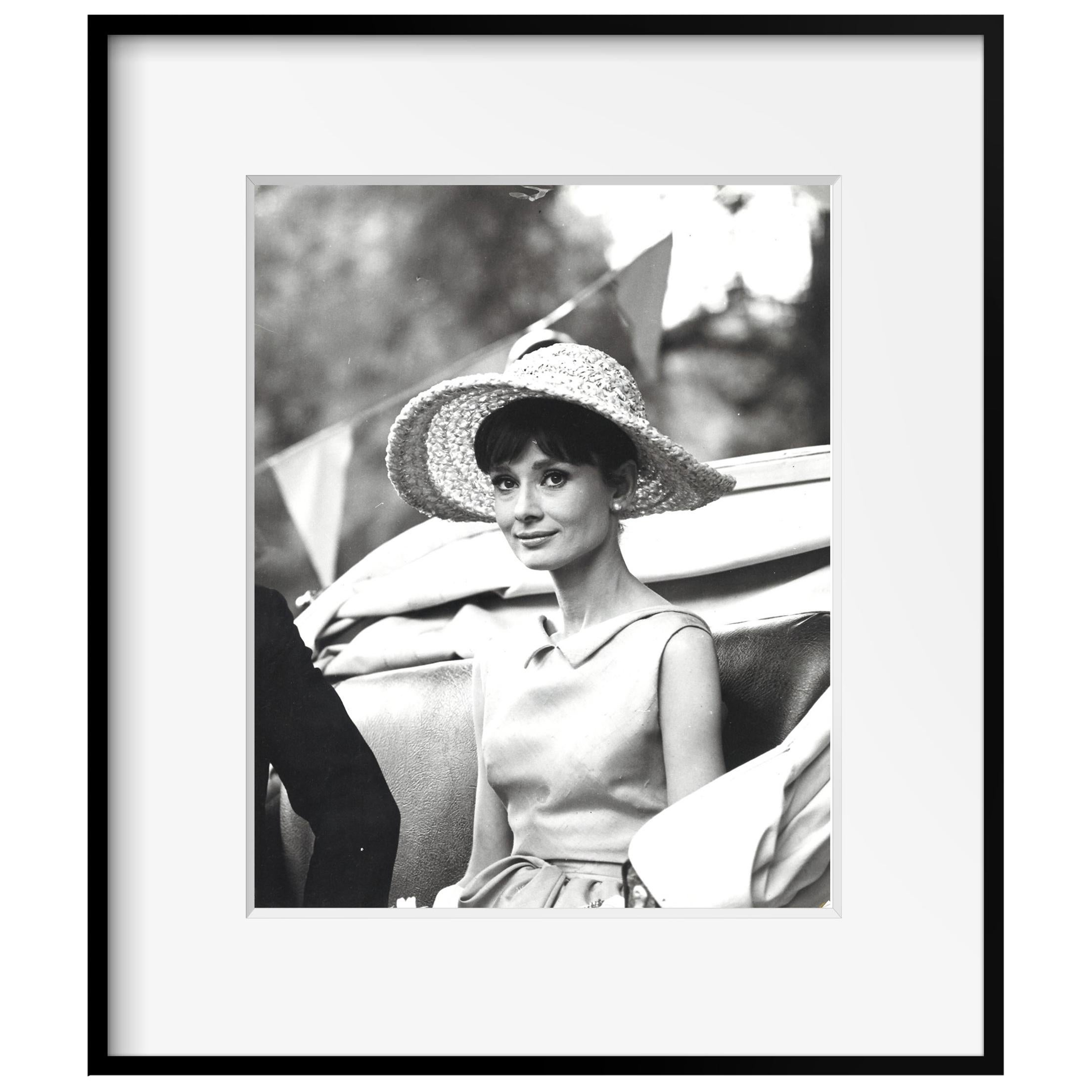 Audrey Hepburn on the set of 'Paris When it Sizzles,' Paris, 1962 by Vincent Rossell
Vintage gelatin silver print
Photographer's credit stamp, Audrey Hepburn collection stamp and numerical notations verso
From the Personal collection of Audrey